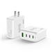 iCAN 68W 4-Port GaN Charger for Laptop & Mobile Device | 3xUSB-C, 1xUSB A Port | White