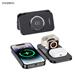 Choetech 3-in-1 15W Magnetic Wireless Portable Quick Charger for iPhone, iWatch & Airpods, 150cm C To C Cable, Black