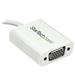 StarTech USB-C to VGA Adapter - White (CDP2VGAW) | -Hassle-free connection with the reversible USB-C connector | -Maximum portability with a small footprint and a lightweight design | -Thunderbolt 3 port compatible | -rystal-clear picture quality with support for high-definition video resolutions up to 1920x1200 or 1080p