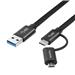 ADATA USB-C/Micro USB 3.1 Cable 2-in-1 3.28 ft - Black (ACM32IN1-100CMK-CBK)