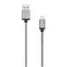 LBT 4 FT Cable Black & White USB A to Lightning Knitted Aluminum Connector (LBT098)