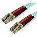 StarTech 10m OM4 LC to LC Multimode Duplex Fiber Optic Patch Cable- Aqua - 50/125 - Fiber Optic Cable - 40/100Gb - LSZH (450FBLCLC10) - LC to LC Multimode Duplex Fiber Optic Patch cable connects with SFP+ and QSFP+ transceivers in 40/100 Gigabit networks - LOMMF is ideal for 850nm/1350nm VCSEL & LED sources - Backwards compatible with 50/125 equipment - LSZH flame retardant jacket