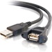 Cables To Go USB 2.0 Panel Mount Cable (Black) - 1 ft.(28061)