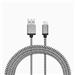 LBT Apple Approved 7 Ft Nylon Braided Lightning Cable With Metal Connector - Black and White - LBT074