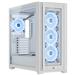 CORSAIR iCUE 5000X RGB QL Edition Mid-Tower Case, True White - Four CORSAIR QL120 RGB Fans - Included CORSAIR iCUE Lighting Node CORE - All-White Finish - Easy Cable Management - 136 Total RGB LEDs