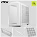 MSI MAG PANO 100L PZ WHITE Mid-Tower Case for up to ATX Motherboards, USB 3.2 Type-C x 1, USB 3.2 Gen1 x 2,  Tempered Glass Window