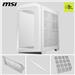 MSI MAG PANO 100R PZ WHITE Mid-Tower Case for up to ATX Motherboards, USB 3.2 Type-C x 1, USB 3.2 Gen1 x 2,  Tempered Glass Window