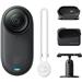Insta360 GO 3S (Midnight Black) (128GB) Tiny Action Camera | 4K Hands-Free Video POV | Rugged & Waterproof to 33ft with Lens Guard | 140 Min Battery Life | FlowState Stabilization | Small & Lightweight | Weighs 36.1g | AI Gesture Control | Compatible with Apply Find My | Internal Video & AI Editing