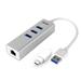 UNITEK 3-Port USB 3.0 + Gigabit Ethernet Aluminum Hub (With USB-C Adaptor) [Y-3083B](Open Box)