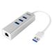 UNITEK 3-Port USB 3.0 + Gigabit Ethernet Aluminum Hub (With USB-C Adaptor) [Y-3083B](Open Box)