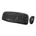 Adesso WKB-1330CB - 2.4 GHz Wireless Desktop Keyboard and Mouse Combo - USB Membrane Wireless RF 2.40 GHz Keyboard - 103 Key - English (US) - Black - USB Wireless RF Mouse - Optical - 1200 dpi - Scroll Wheel - QWERTY - Black - Play/Pause, Previous Track,