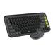 LOGITECH POP ICON Combo Keys Wireless Bluetooth Keyboard and Mouse,Graphite and Green(920-013103)