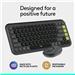 LOGITECH POP ICON Combo Keys Wireless Bluetooth Keyboard and Mouse,Graphite and Green(920-013103)