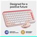 LOGITECH POP ICON Combo, Bluetooth Keyboard and Mouse Combo, Rose(920-013105)