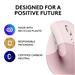 LOGITECH Lift Vertical Ergonomic Mouse, Wireless, Bluetooth or Logi Bolt USB receiver, Quiet clicks, 4 buttons - Rose(Open Box)