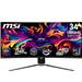 MSI MPG 341CQPX QD-OLED 34" UWQHD Curved 3440x1440 QD-OLED 240Hz 0.03ms(GTG) Height Adjustable 2x HDMI 2.1 1x DisplayPort 1.4a 1x Type-C Gaming Monitor, MPG 341CQPX QD-OLED