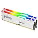 KINGSTON FURY Beast RGB 128GB (4x32GB) DDR5 5600MHz CL40 White 1.25V UDIMM - Desktop Memory - INTEL XMP (KF556C40BWAK4-128)