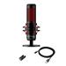 HYPERX QuadCast Electret Condenser Microphone - Black, Red - Stereo -36 dB - Bi-directional, Cardioid, Omni-directional - Shock Mount HX-MICQC-BK