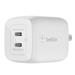 Belkin BOOSTCHARGE 45W Dual USB-C GaN Wall Charger, White