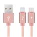 Benks 2-in-1 Nylon USB Cable 120cm - Rose gold