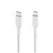 Belkin Braided USB-C to Lightning Cable (2m / 6.6ft) (CAA004bt2MWH)(Open Box)