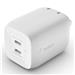 Belkin BoostCharge Pro 65W Dual USB-C GaN Wall Charger with PPS+ USB-C to USB-C Cable (WCH013dq2MWH-B6)