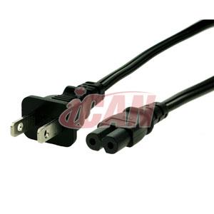 iCAN External Notebook PC Power Cable 2-pin Non-polarized - 6ft