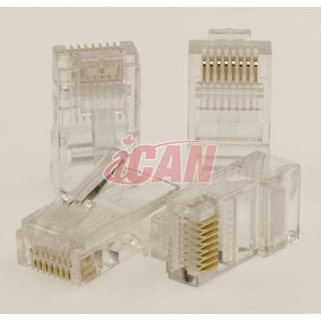 ICAN RJ45 Cat5e 50u Connector Plugs, 25 Pcs