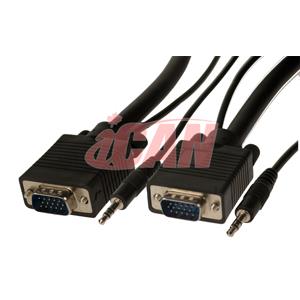 iCAN SVGA 3CO+ 4TP 2919 Triple-Shielded w/AC35MM Stereo - 10 ft.