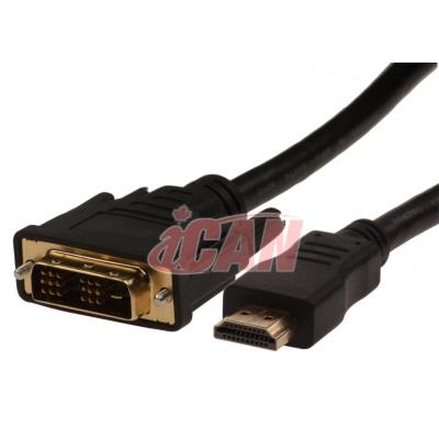 iCAN HDMI-DVI M/M 24AWG CL2 1080P Gold Plated - 25 ft