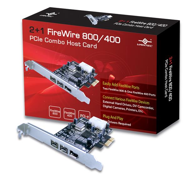 Vantec (UGT-FW210) 2 + 1 FireWire 800/400 PCIe Combo(Open Box)