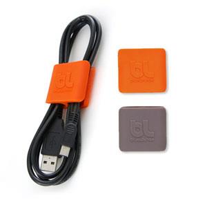 BLUELOUNGE Cableclip Cable Organizers Medium, 2 Orange & 2 Dark Grey