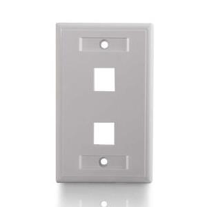 C2G 2-Port Single Gang Multimedia Keystone Wall Plate - White (03411)