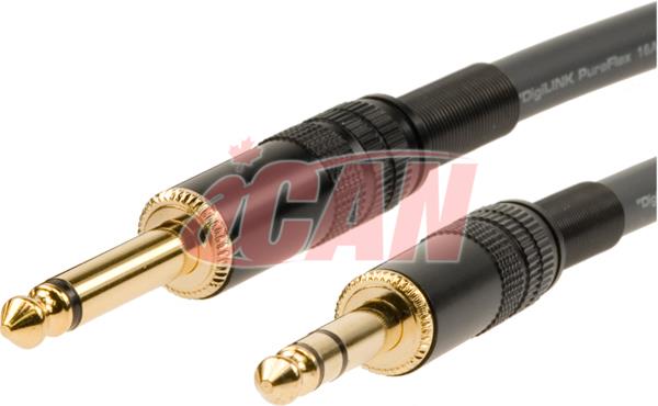 iCAN 1/4" MONO to TRS 22AWG Silver OD=8mm - 12 ft.