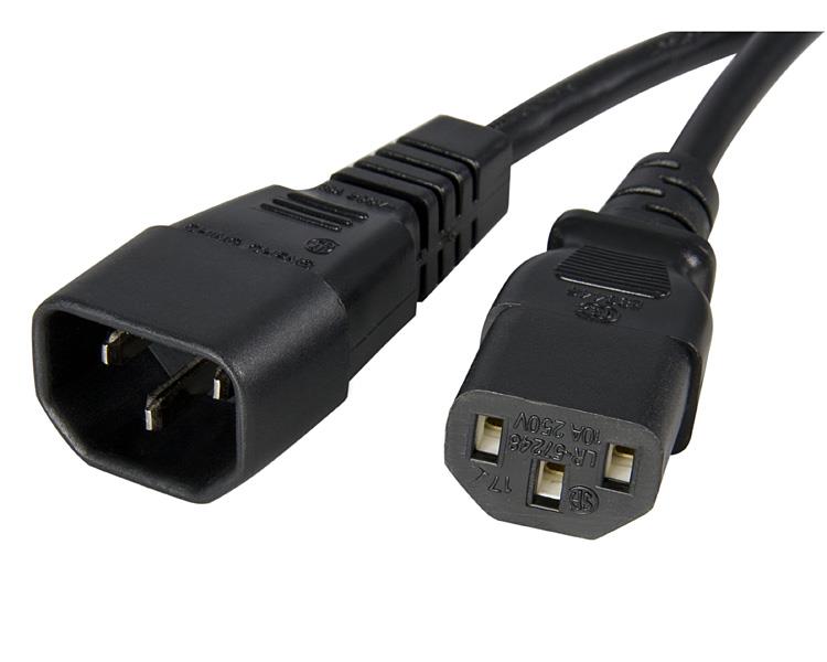 STARTECH Standard Computer Power Cord Extension, C14 to C13, 10 ft.