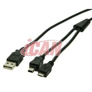 ICAN USB 2.0 Mini 5PIN + Micro 5PIN Combo Power Charger(Not for Data)