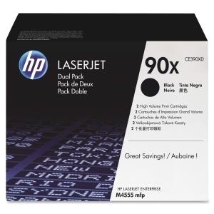 HP 90X (CE390XD) Black High Yield Original LaserJet Toner Cartridges, 2 pack