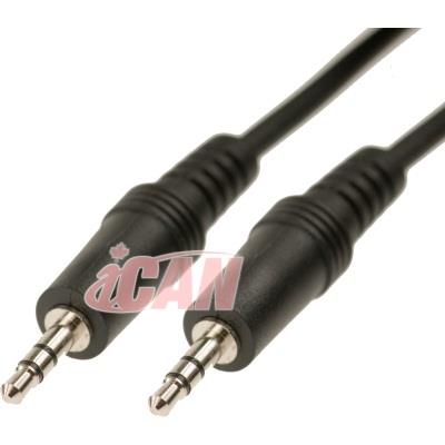 iCAN 3.5mm Stereo Audio Cable, Shielded, Male to Male, 1FT