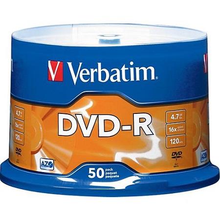 Verbatim DVD-R 16X 4.7GB Spindle 50 Packs