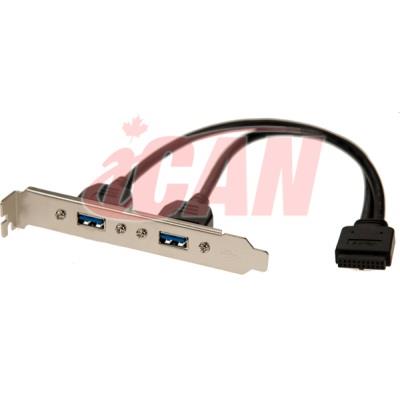 iCAN 2 Port USB 3.0 Type A Female Slot Plate Adapter