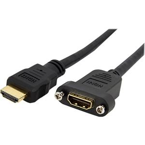 StarTech Standard HDMI Cable for Panel Mount (Black) - 3 ft. (HDMIPNLFM3)