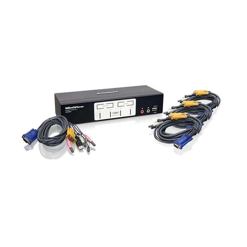 IOGEAR GCS1804 4 Port KVMP Switch with USB 2.0 Hub and Audio