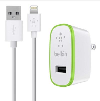 BELKIN BOOST UP USB Home Charger w/ChargeSync Cable 5V,12W/2.4A White