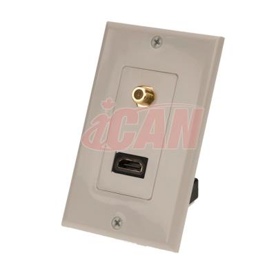 iCAN 1 Port HDMI + 1 Port TV F-Type Connector Faceplate Wall Plate