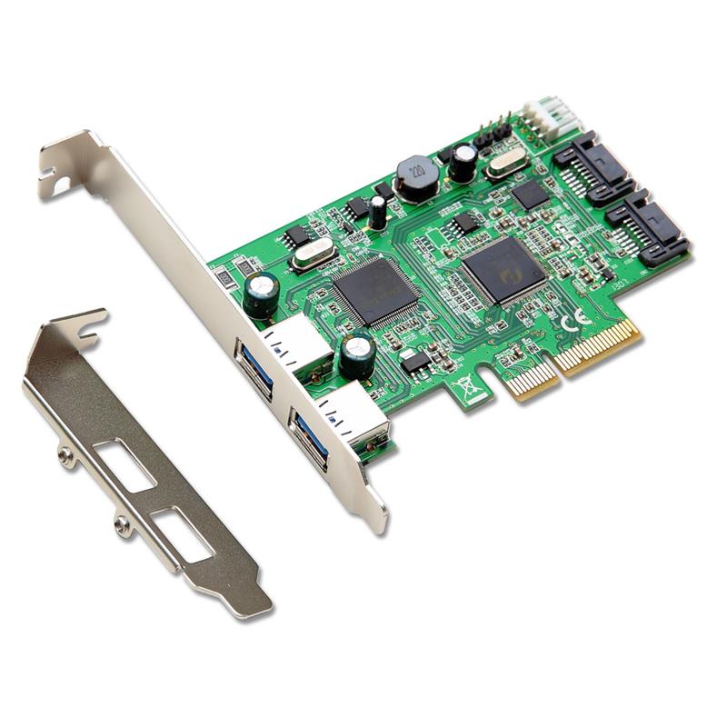 SYBA Combo USB 3.0 + SATA III 6Gbps, v2.0 PCI Express, x4 Slot Controller Card, with Standard and Low Profile Brackets (SD-PEX5