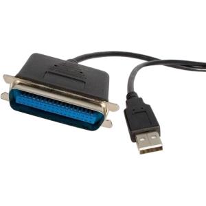 StarTech USB to Parallel Printer Adapter - M/M (Black) - 10 ft. (ICUSB128410)