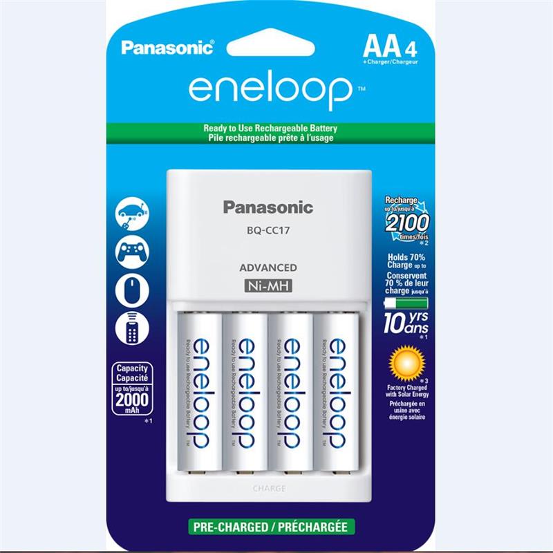 PANASONIC Eneloop AA Smart Charger with 4-AA 2000mAh Combo Kit