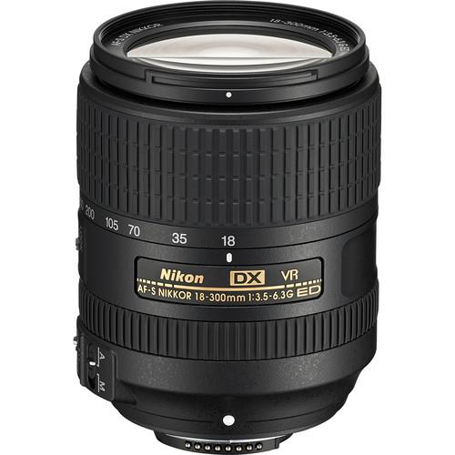 Nikon AF-S DX NIKKOR 18-300mm f/3.5-6.3G ED VR Lens | 27-450mm (35mm Equivalent) | Three Aspherical Elements | Three ED Glass E