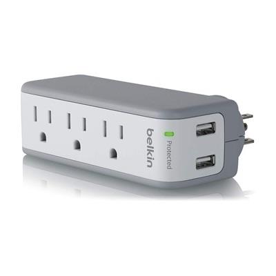 BELKIN 3-Outlet 918-Joules Mini Surge Protector - 2 USB Charging Ports