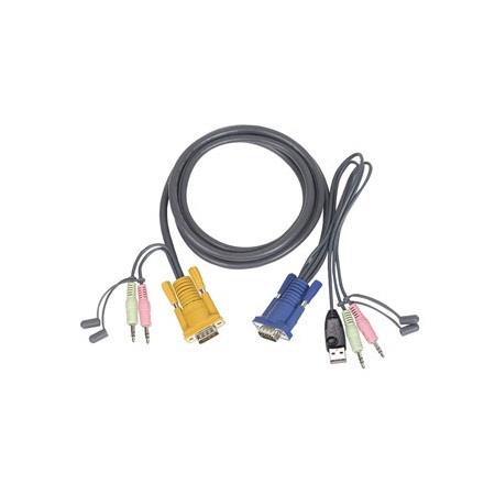 IOGEAR Micro-Lite Bonded All-in-One USB KVM Cable - 3' (G2L5301U)